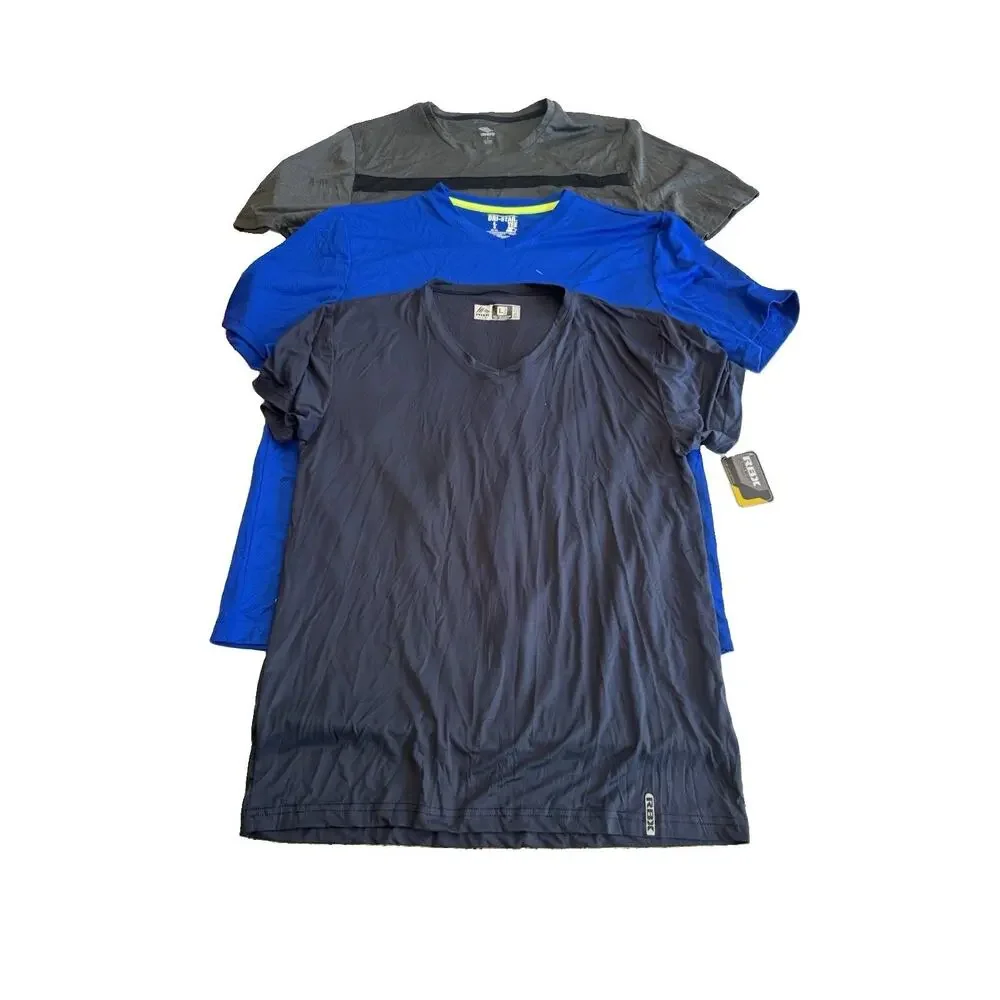 (3) Men’s Large RBX & More Moisture Wicking Short Sleeve Activewear T-Shirts NEW